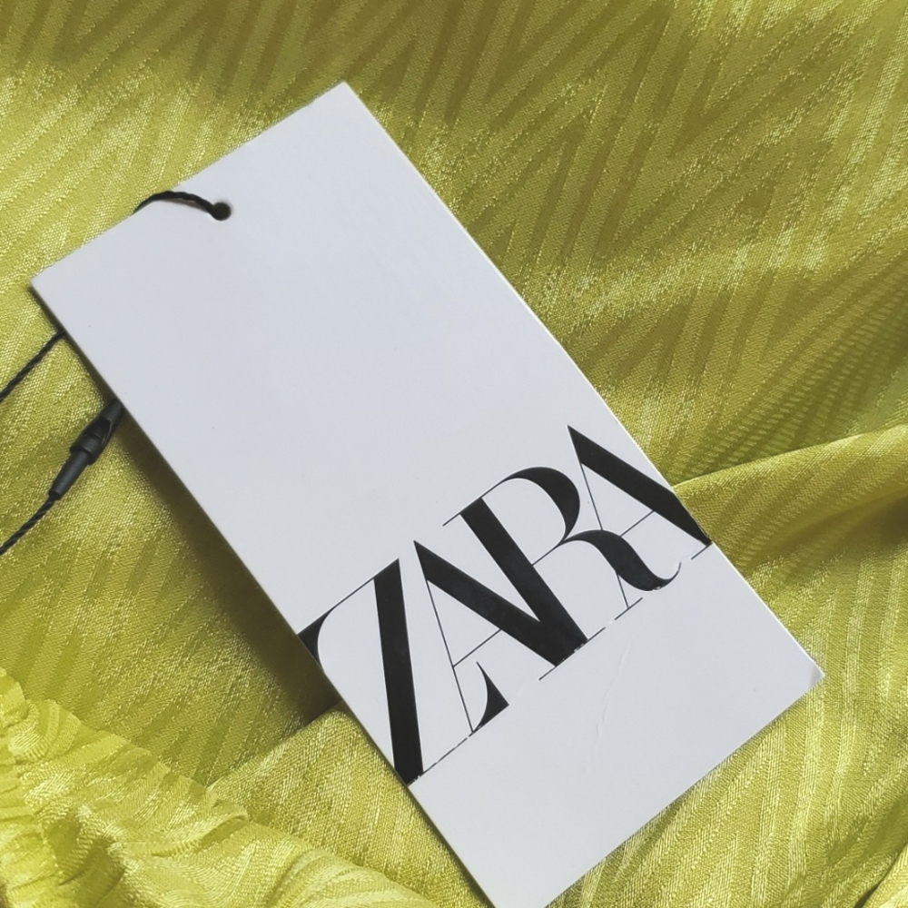 Zara Satin Effect Dress Lime size XS and M - Picture 16 of 16